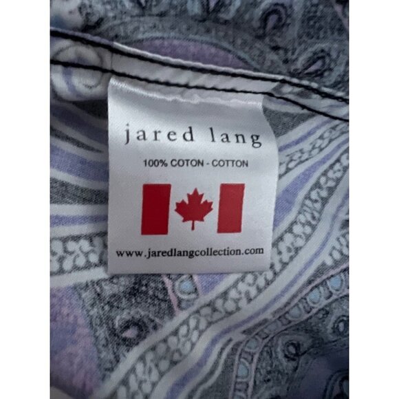 Jared Lang Mens Paisley Button Front Shirt Medium Cotton Sato 7689S Wearable Art - Picture 7 of 9